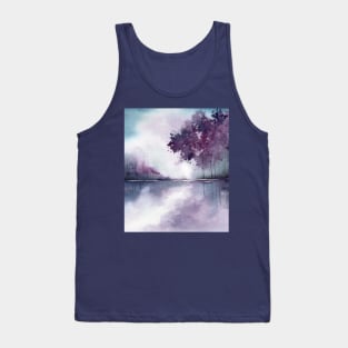 Purple watercolor scenery Tank Top